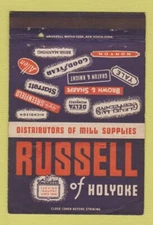 Matchbook Cover - Russell Mill Supply Holyoke MA 40 Strike