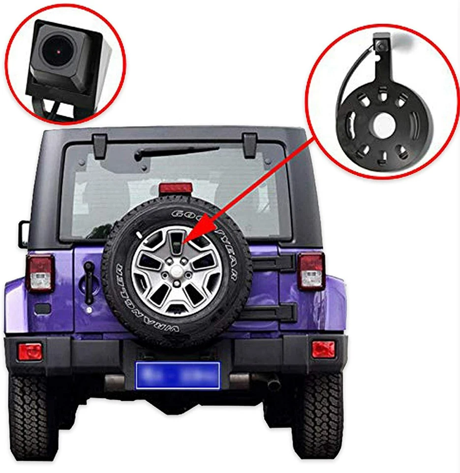 Spare Tire Bracket Backup Camera For Jeep Wrangler JK 2007-2018 Reversing - Image 4 of 4