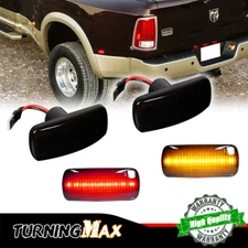 4PCS/Set Black Front Rear LED Side Marker Light Lamps For 10-18 Ram Double Wheel