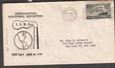 1948 cachet cover Atlantic City NJ International Industrial Exposition I I E Inc