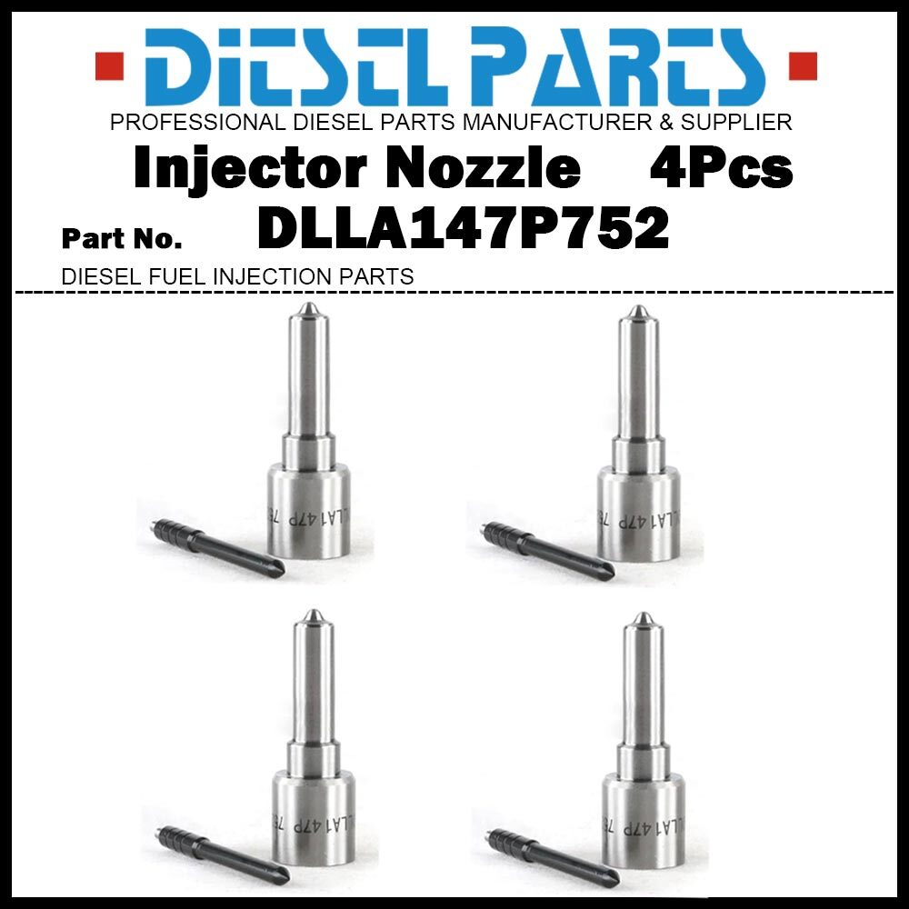 4Pcs Injector Nozzle DLLA147P752 for TOYOTA COROLLA 2.0 D-4D 1CD