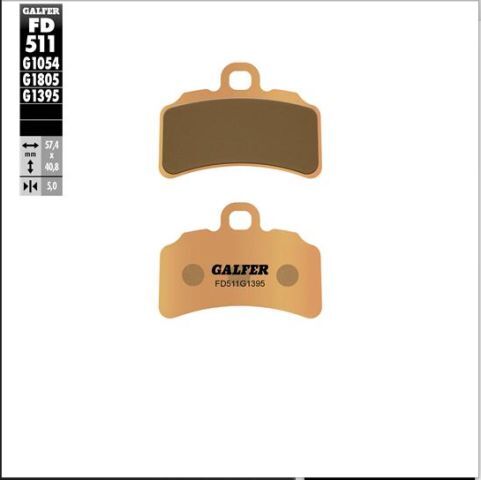Plaquettes de frein avant Sinter Gas Trial GP 250, friction métal fritté premium