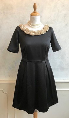 black cotton swing dress