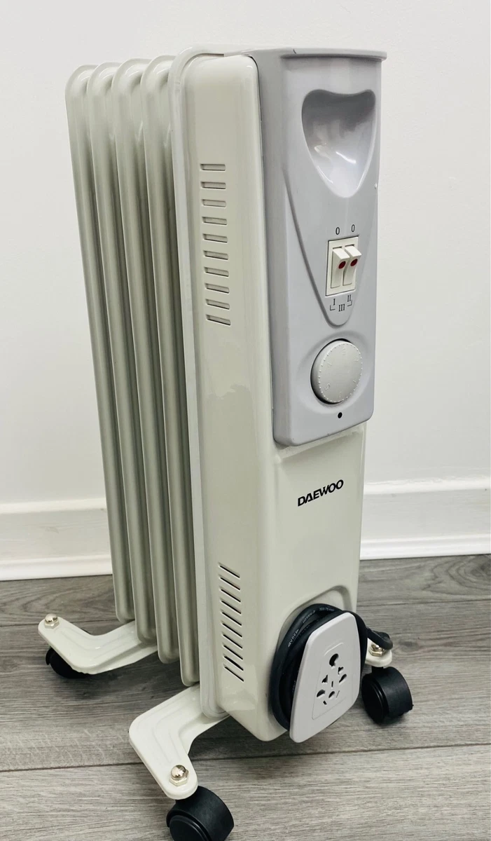 HEAVY DUTY Daewoo 5 Fin 1000W Portable Oil Filled Thermostat Radiator Heater  | eBay