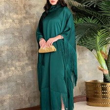 Abito Lungo Abaya Slip – Caftano Interno Maniche Corte, Nida, Nuovo Con Tag - Foto 3