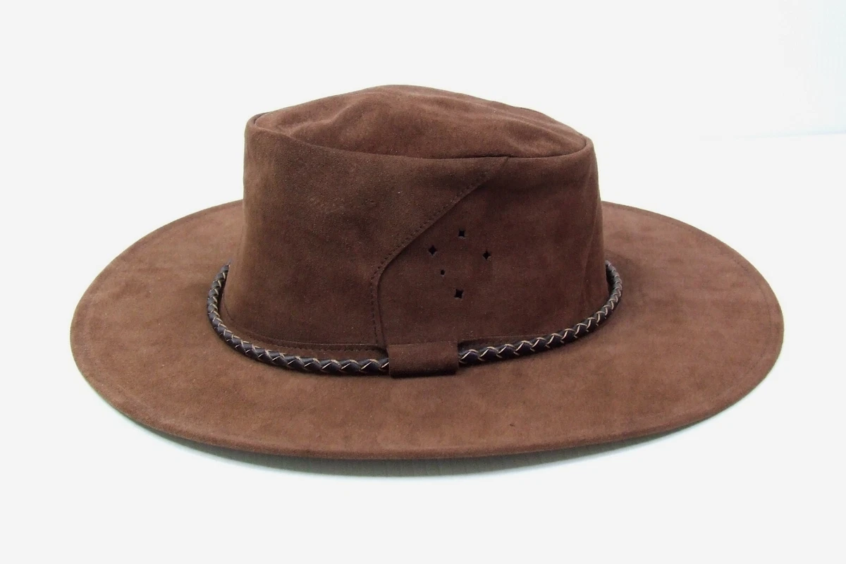 Kakadu Traders Australia Kangaroo Leather Outback Hat Brown Western Cowgirl S Nullarbor Leather Hat by Kakadu Australia - Ash  main image 2