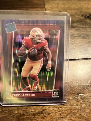 TREY LANCE 2021 Donruss Optic Rated Rookie Purple Shock Prizm RC #203 