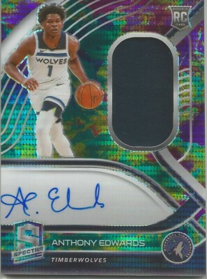 【PSA】 Anthony Edwards直筆サイン入りジャージ Anthony Edwards 20/21 Panini Spectra Autograph Jersey Patch Rookie