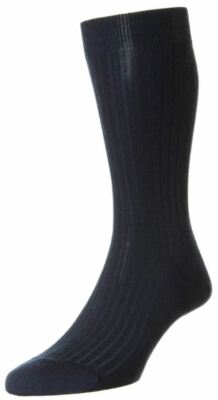 Pantherella Mens Laburnum Merino Wool Socks - Dark Blue