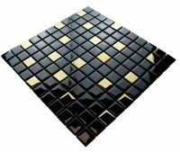 Glasmosaik, Mosaik Fliesen, Kristall Fliesen Hochglanz, Schwarz Und Gold Mosaik