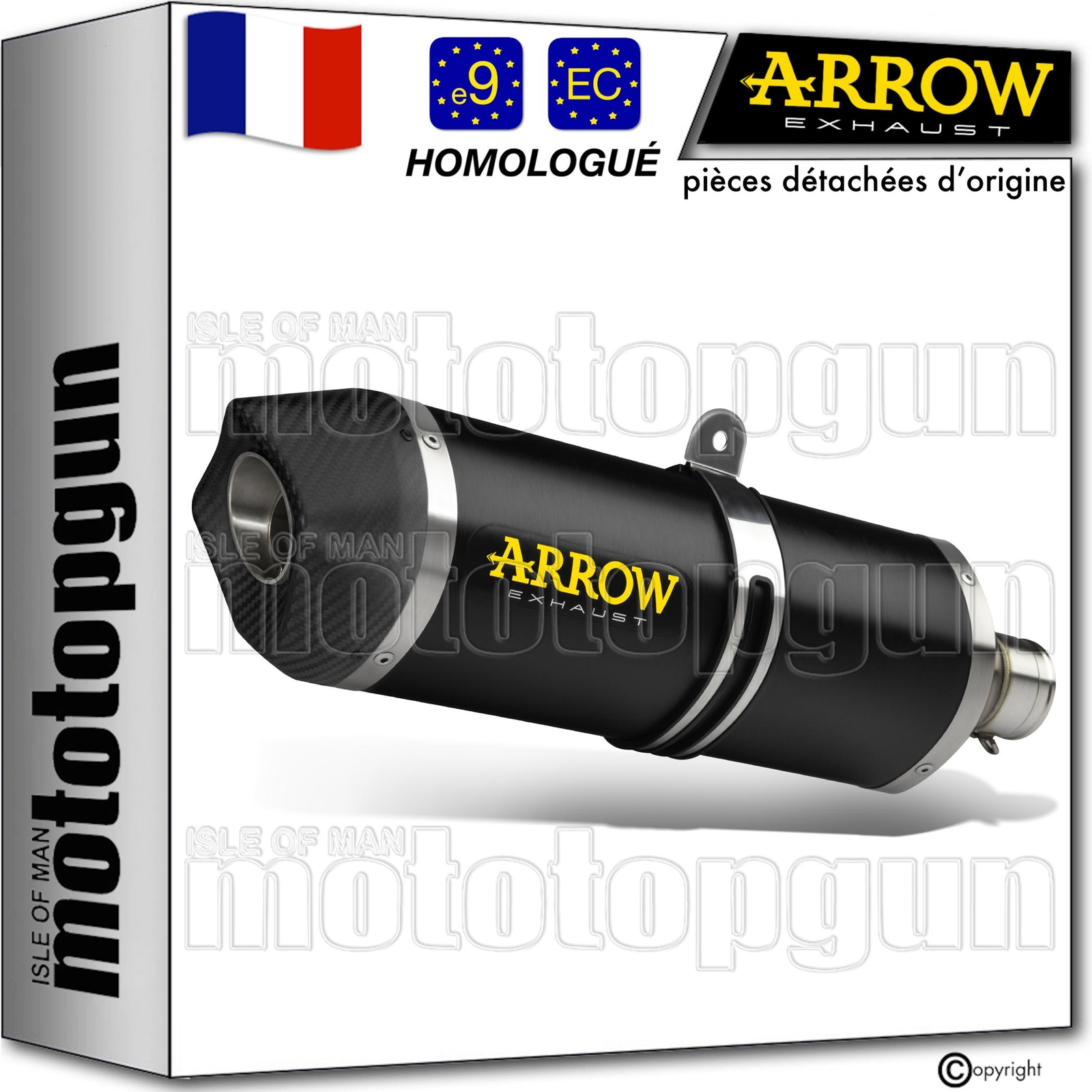 Pot Arrow Race-Tech aluminium noir Kawasaki Versys 1000 2024 de haute qualité