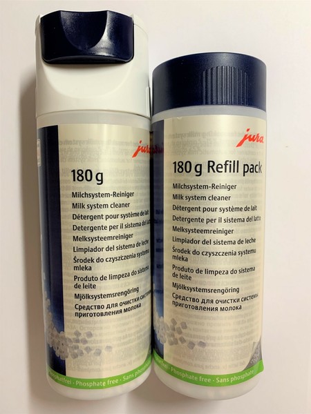 1 X Jura 24211 + 1 X 24212 Milchsystemreiniger 180G Original + NachfüLlflasche-image