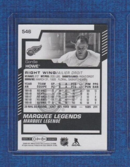 2020-21 OPC O-pee-chee Marquee Legends # 546 Gordie Howe - Image 2 of 2