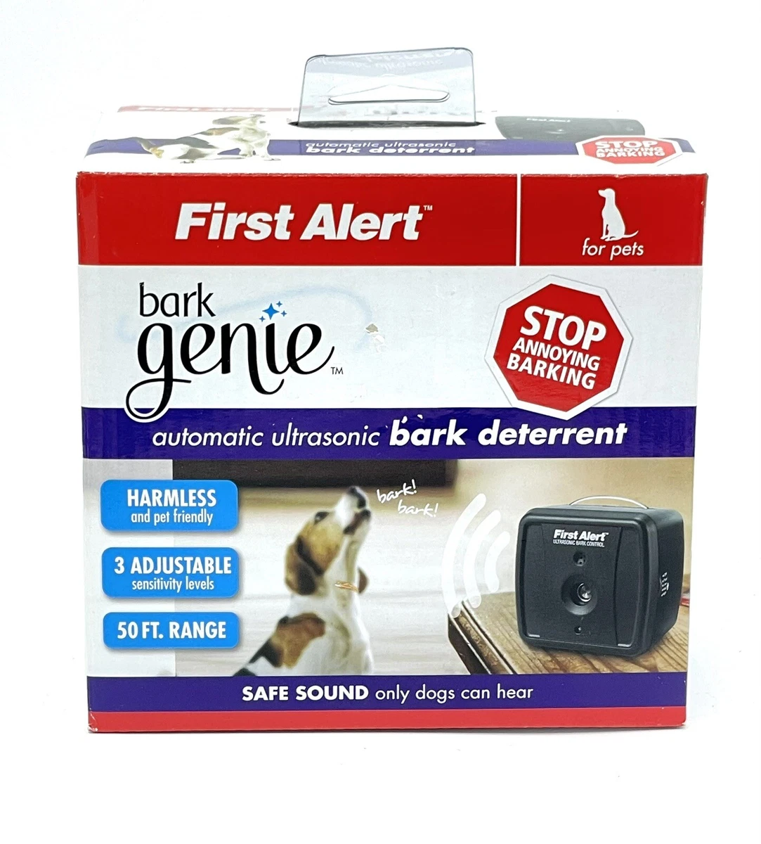 First Alert Bark Genie Automatic Ultrasonic Bark Deterrent Device New In Box