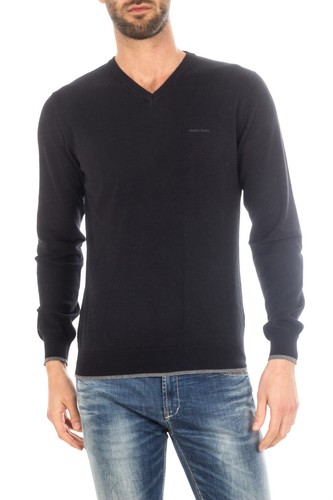 Maglia Maglietta Armani Jeans Sweater REGULAR FIT Uomo Nero 8N6M966M13Z 1200 - 第 1/8 張圖片