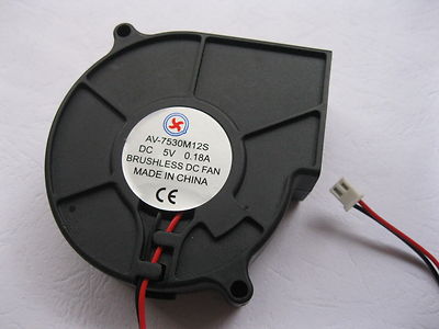 2 pcs Brushless DC Cooling Blower Fan 7530S 5V 2 Wire 75x75x30mm Sleeve ...