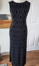 Roman Cowl  Evening Dress  Black Open Back Sleeveles Maxi  Uk10 Xmas  Party