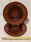 2 Vintage Fiesta Sheffield AMBERSTONE Brown 10 1/4” Dinner Plates Made in USA