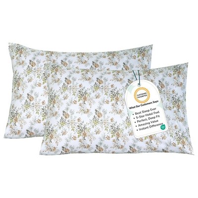 Feather & Stitch 500TC 100% Cotton Printed Pillow Covers Set of 2 Envelope Closu