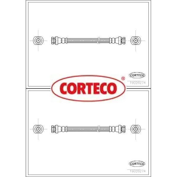 2X Bremsschlauch Corteco 19026274 2 BremsschläUche Rechts Links Hinten-image