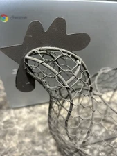 VTG chicken basket wire egg carrier metal home decor
