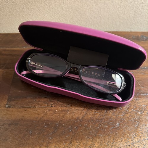 Joan Rivers 3.0+ Reader Glasses With Case Rhinestone Purple