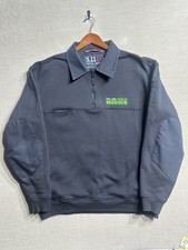 5.11 Tactical Job Shirt 1/4 Zip Sweatshirt Elbow Patch Workwear Dark Navy Men XL