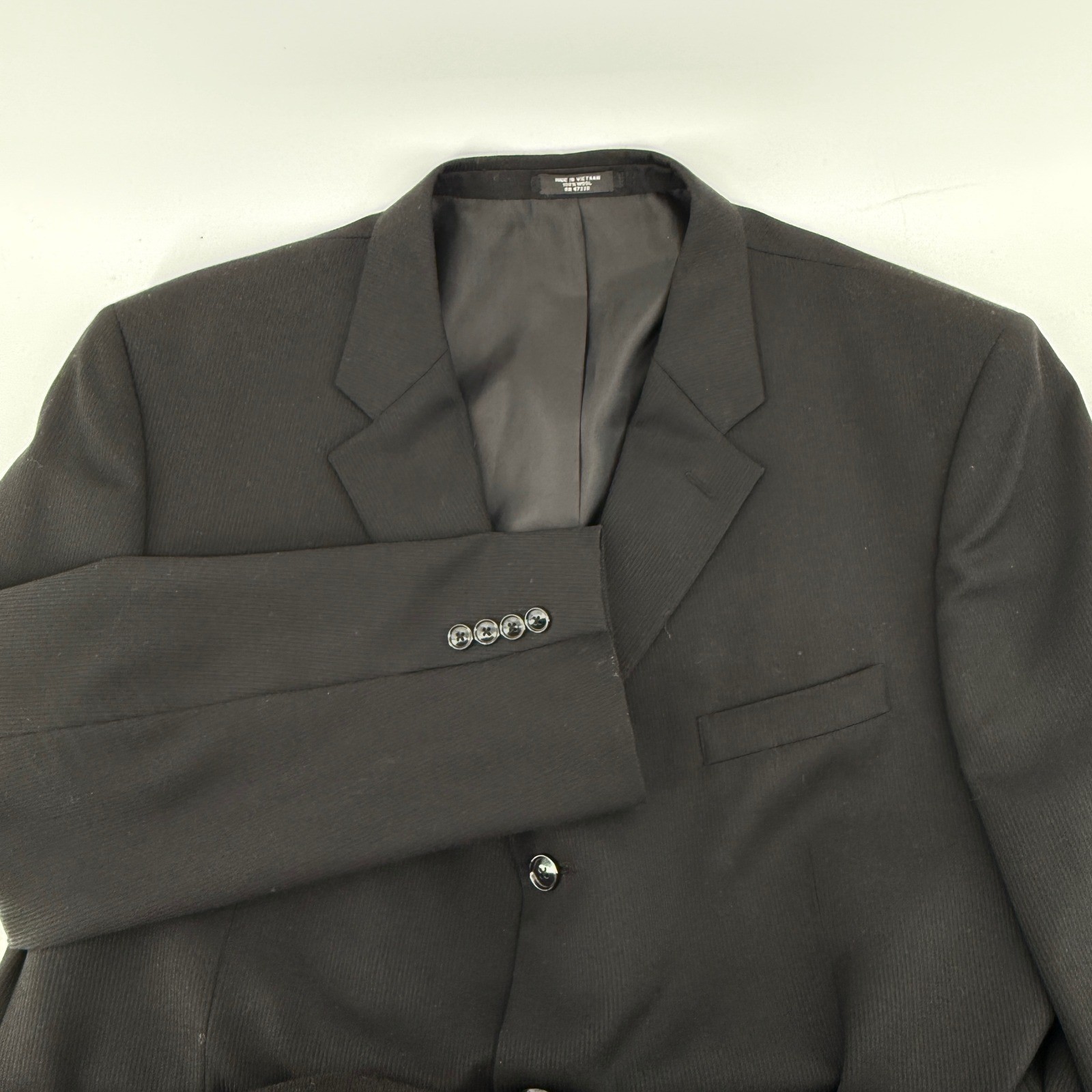 JONES NEW YORK ELEMENTS Mens Black Wool Blazer Sport Coat Jacket Size 48 R
