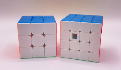 Speedcubing Set 3x3, 4x4 Moyu Meilong - Stickerless Zauberwürfel Set in 2 Größen