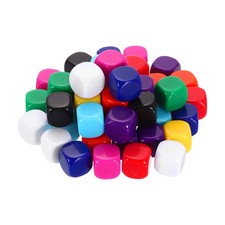 50Pcs Rounded Blank Six Sided Dice 20mm/0.8inch Acrylic Dice, 10 Colors