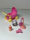 Littlest Pet Shop LPS #2555 Cutest Pets Baby Kitten Grey Cat Stroller Vtg Mini
