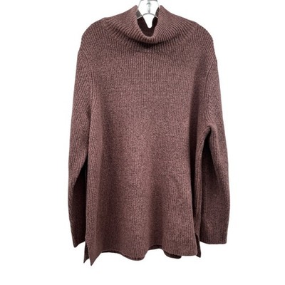 Linea by Louis Dell Olia Womens Knit Pullover Sweater Mock Neck Mauve Size 2X