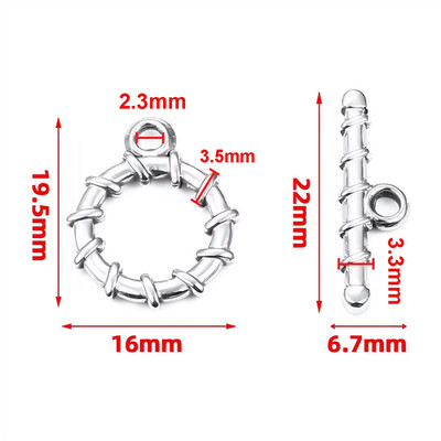 2 Sets Stainless Steel OT Clasp Toggle End Clasps Buckle Connector for Necklaces