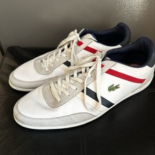 Zapatillas deportivas Lacoste Giron TCL blancas informales de cuero/sintéticas con cordones para hombre 13 EE. UU.