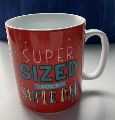 Super Papa Riesen Tasse Geschenk Vatertag Geburtstag Tasse Keramik Papa supergroß rot