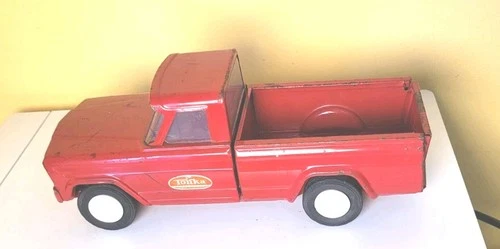 Tonka Jeep Pickup Truck Red 1960s Pressed Steel Vintage