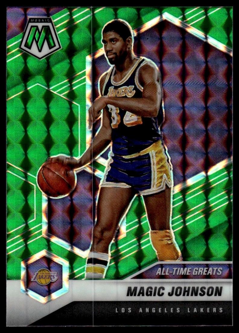 2020-21 Panini Mosaic Magic Johnson #288 Mosaic Green