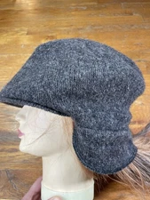Vintage LL Bean Hat Knit Outerwear Newsboy Cap Wool Blend Gray One Size Vintage
