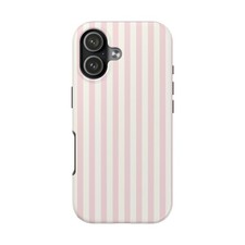 Pink Vertical Stripes Phone Case | Pastel Candy Stripe Tough Phone Cases