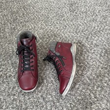 Remonte Burgundy Liv 73 Leather High Top Sneaker Ankle Boot Zip Lace 38 US 7