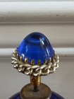 VINTAGE I RICE CO COBALT BLUE ART GLASS PERFUME BOTTLE PAPERWEIGHT  5" — photo 2