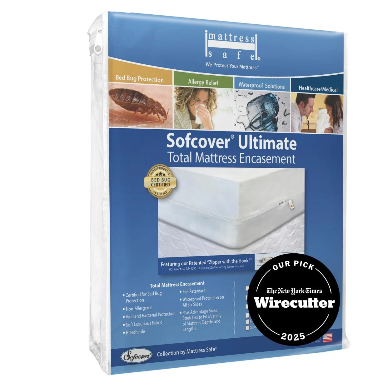 Sofcover® Ultimate Mattress Encasement- California & Hotel King, 72x80-84x9-1...