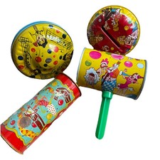 Vintage Noisemakers Parties US Metal Kirchhof Lot Of 4