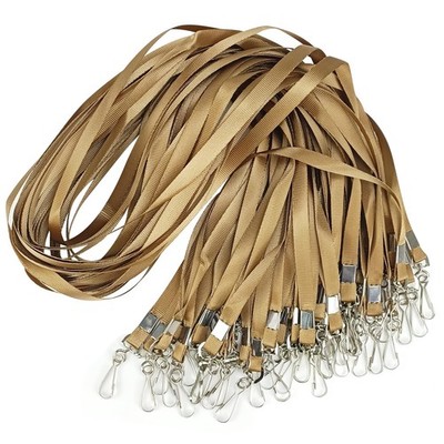 Gold Lanyards Bulk 50 Pack with Swivel Hook Clips for ID Badges