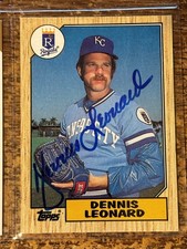 1987 Topps Dennis Leonard #38 Autographed Card