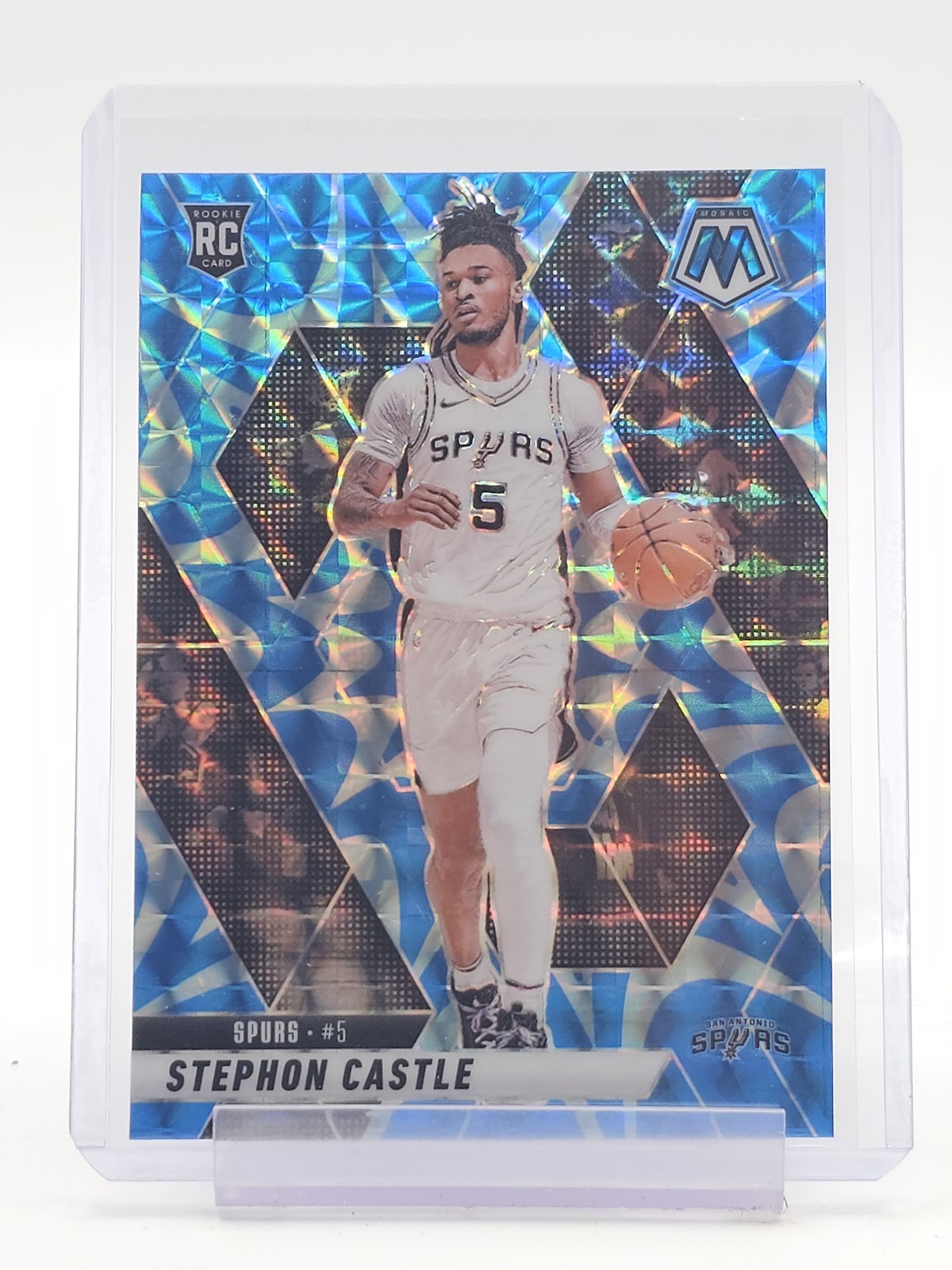 STEPHON CASTLE 2024-25 MOSAIC ROOKIE REACTIVE BLUE PRIZM #236 SPURS Q7038