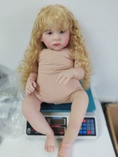 28inch Painted Reborn Doll Kit Girl Toddler Hand-Rooted Blonde Hair DIY Toy Gift