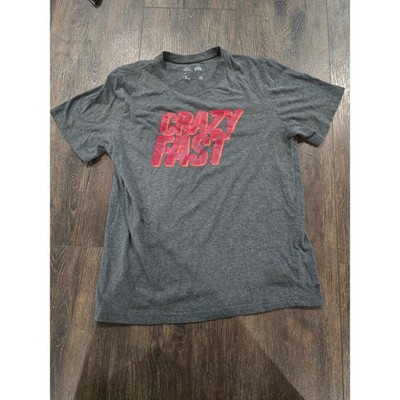 Under Armour Boys Gray Crazy Fast Graphic T-Shirt Short Sleeve Size Youth Large