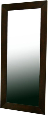 Modern Rectangle Mirror with Dark Brown Wood Frame by