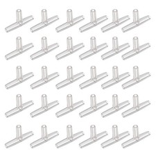 Aquarium Air Valve Connector Tee for 4mm Fish Tank Pond Air Line 30pcs